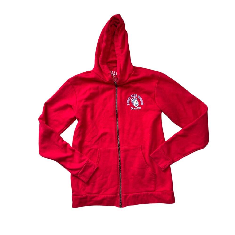 PABST Blue Ribbon Hoodie/Sweatshirt size Men's Medium; Red, Hoodie